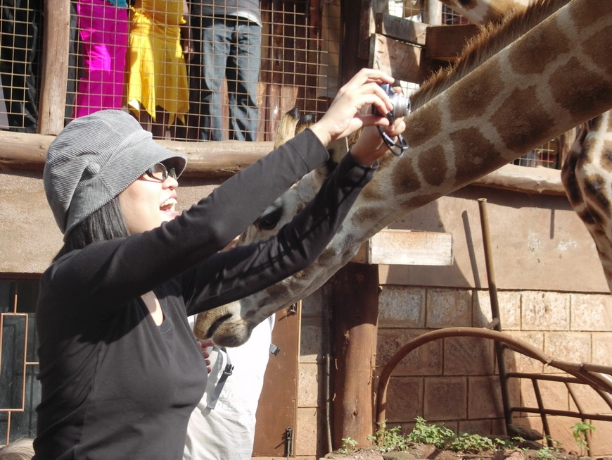 Загрузка картинки - Найроби, жирафий парк. Посетители