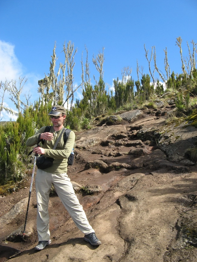 Загрузка картинки - Килиманджаро, маршрут Мачаме. Какой-то рыга с палкой