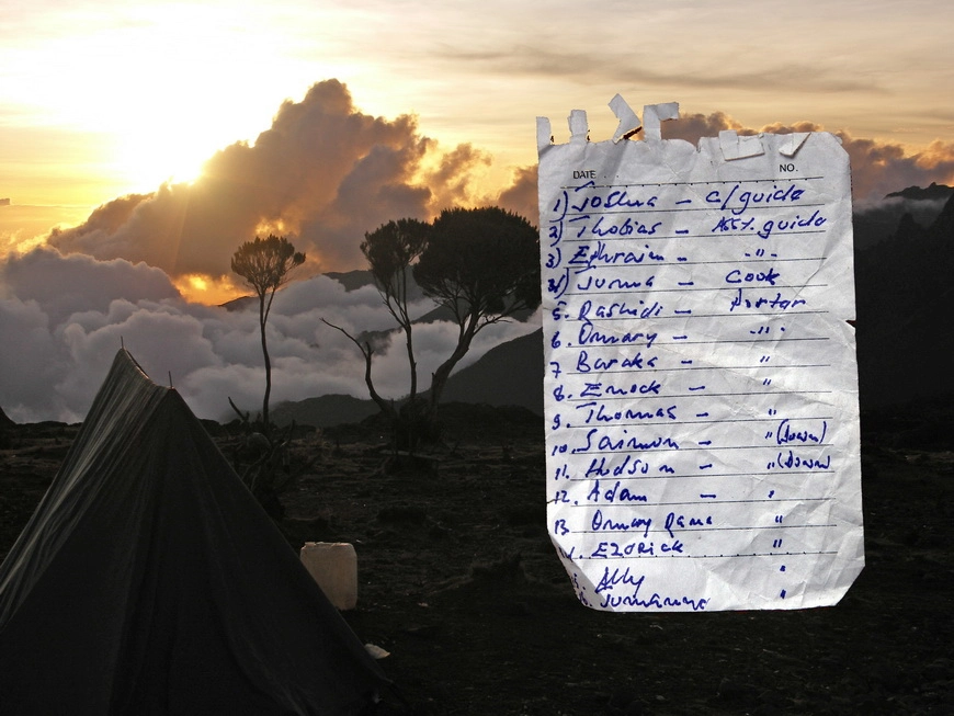 Загрузка картинки - Килиманджаро, Шира Кэмп. Список личного состава