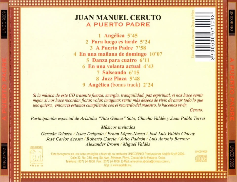 Juan Manuel Ceruto - A Puerto Padre: Tributo A Emiliano Salvador (2000)