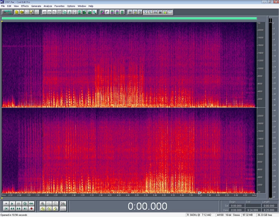 Спектрограмма издания Legacy