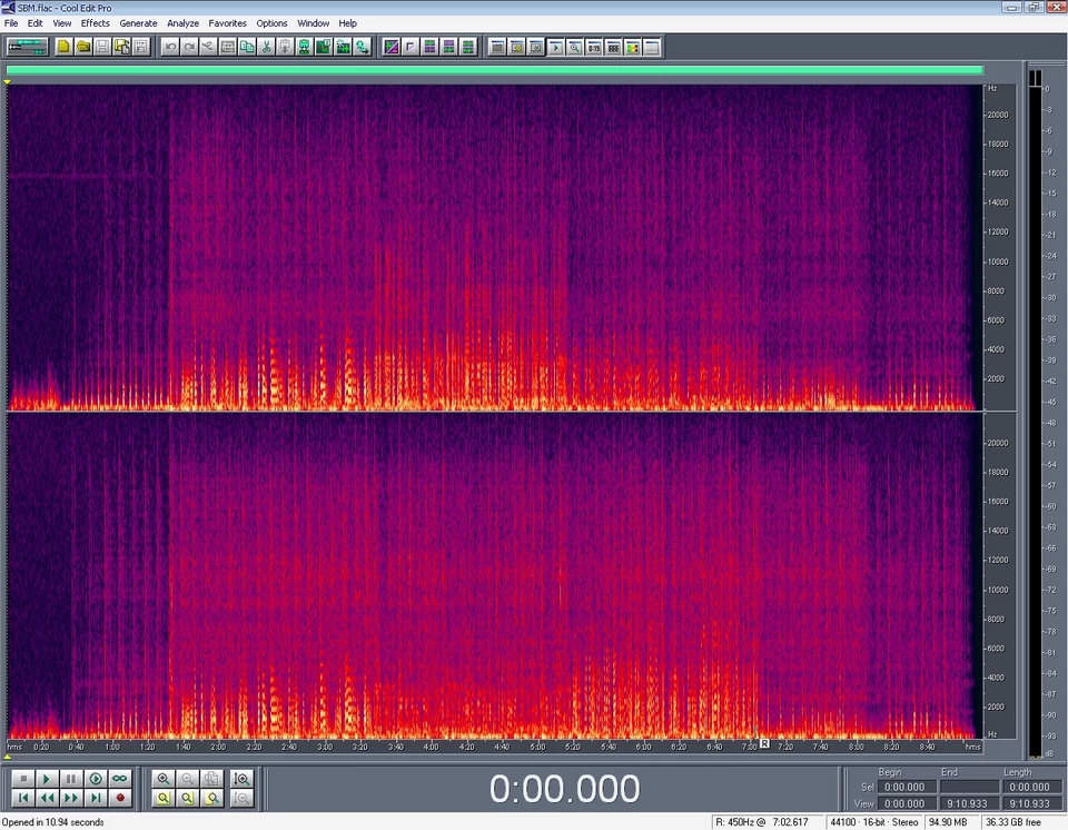 Спектрограмма издания Japan Mastersound SBM