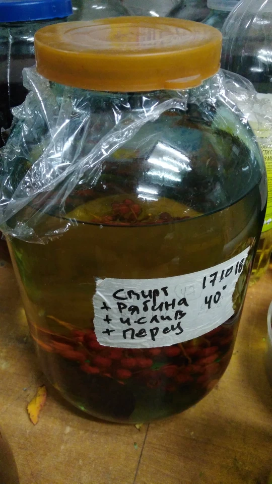 Авторская настойка с рябиной и черносливом