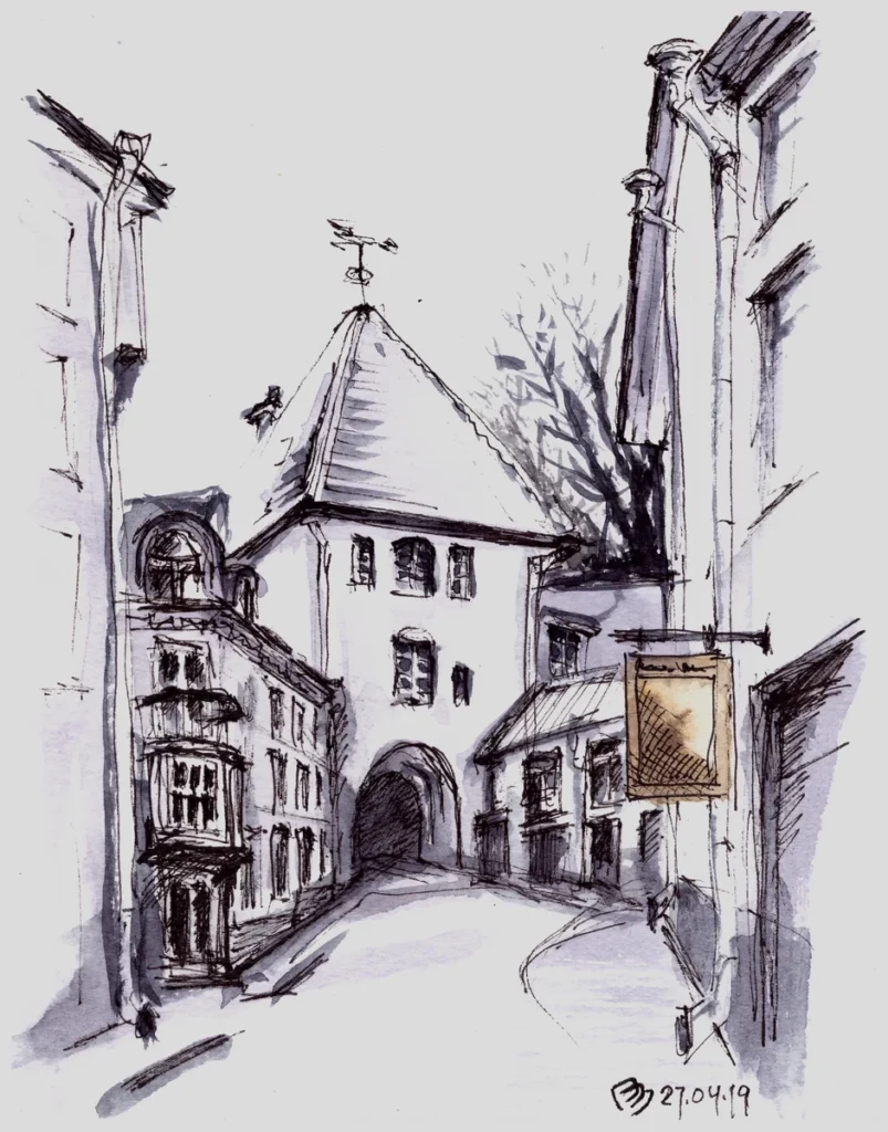 Урок 06 "Монохром" (2019, курс "Живое пятно"), акварель, линер