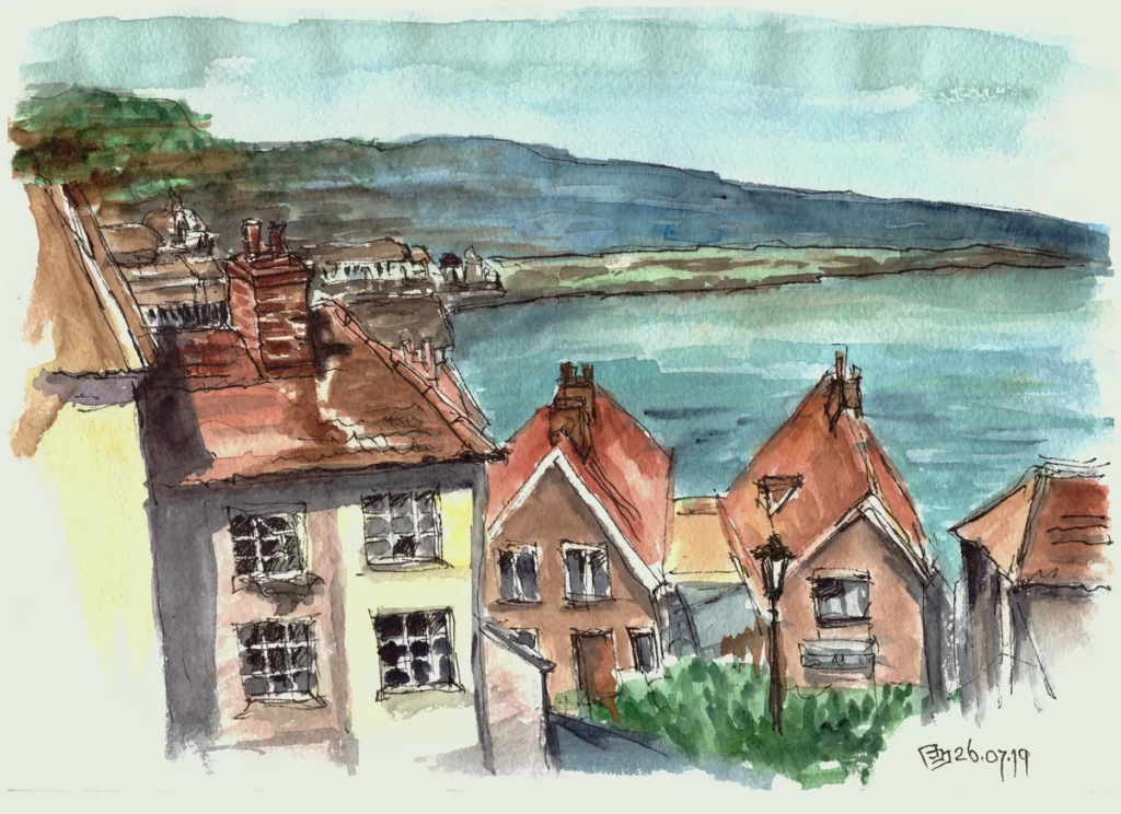 Подарок Роме (2019), акварель, линер