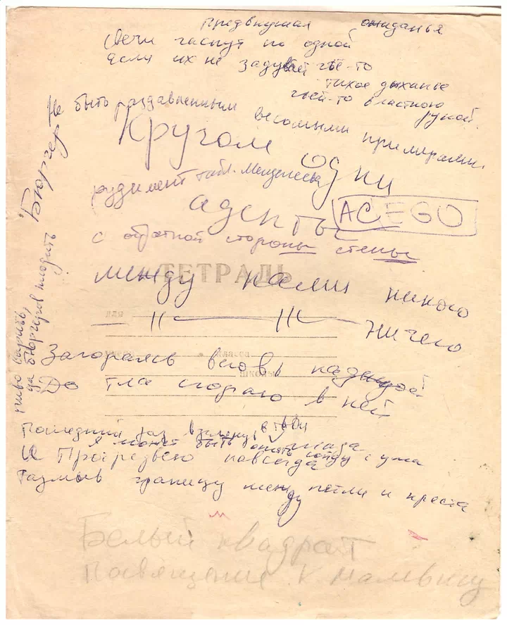 Вирши. acEgo. Обложка тетради